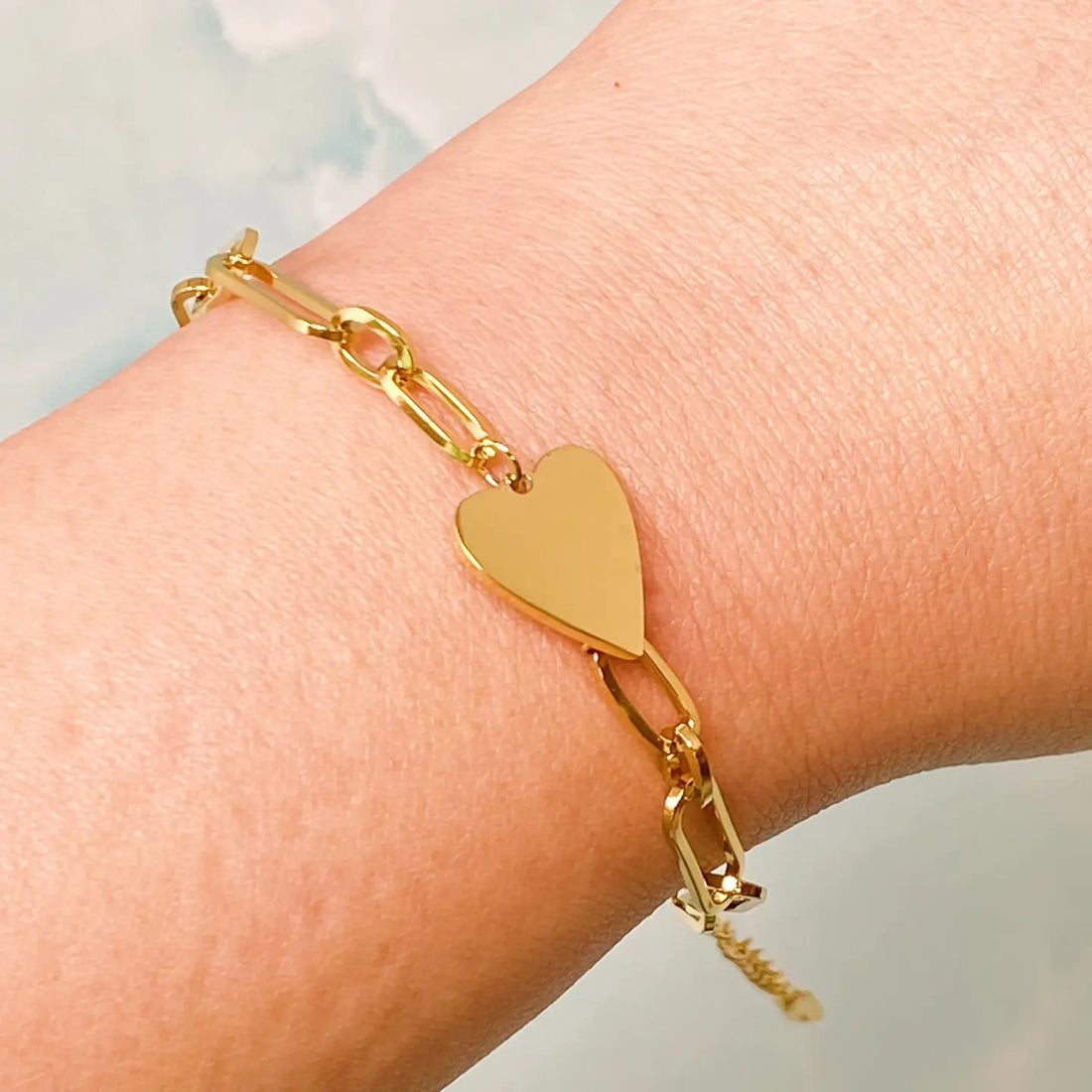 Heart Charm Link Bracelet